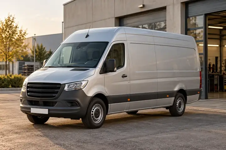 Illustratives Fahrzeugmotiv für Transporter